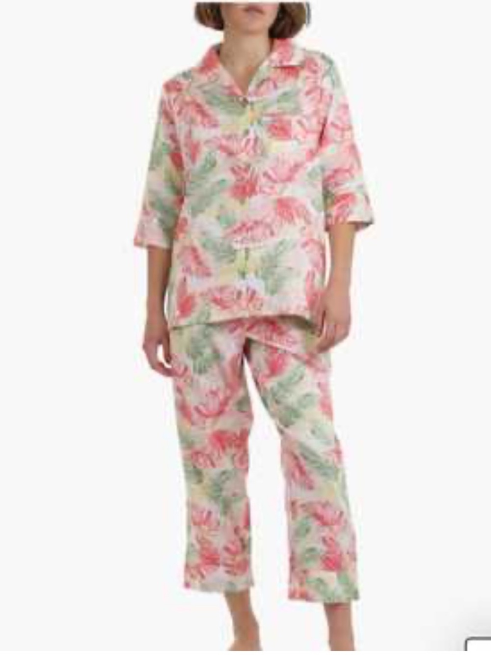 Papinelle Faye Floral Cotton Sateen Pajama Set Size S